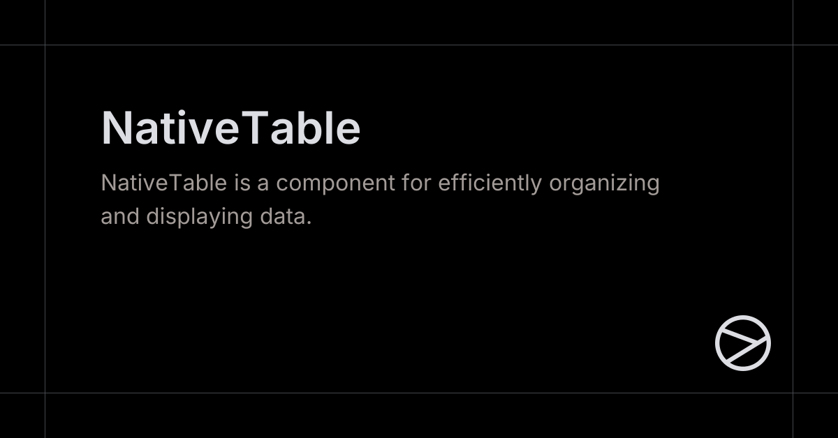NativeTable - Yamada UI