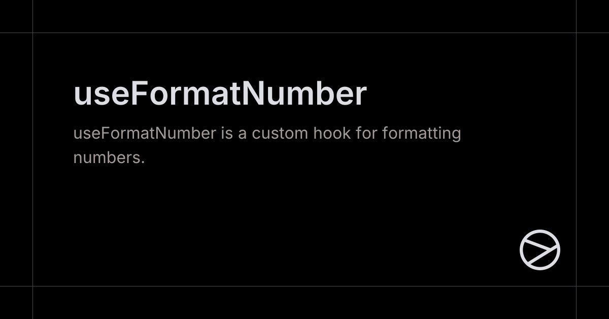 useFormatNumber - Yamada UI